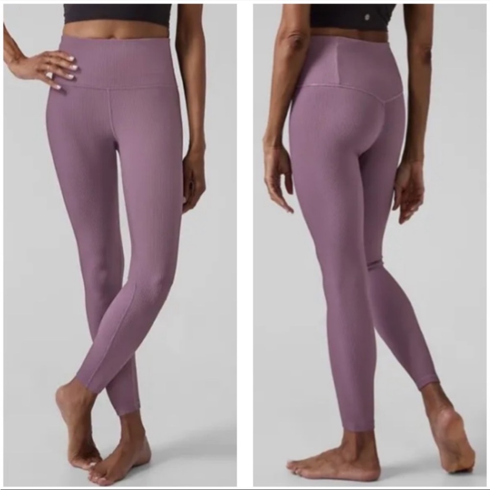 Athleta Elation Rib Tight in Purple SZ XS EUC